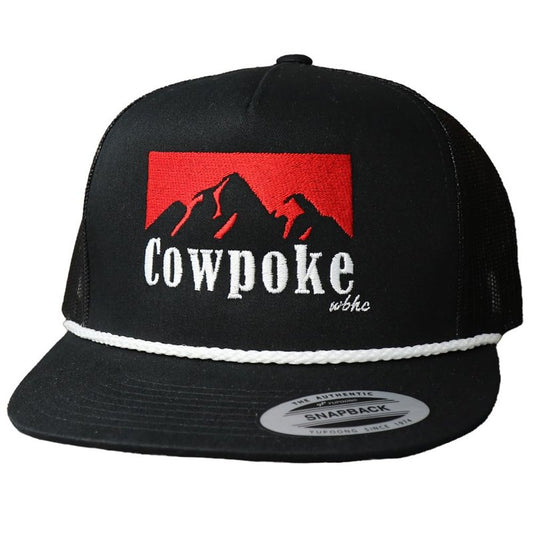 WHISKEY BENT HAT CO. Authentic 5-Panel Snapback Trucker Hat - Cowboy Killer 2.0 Cowpoke Embroidered Logo (US, Alpha, One Size, Black - Multi)