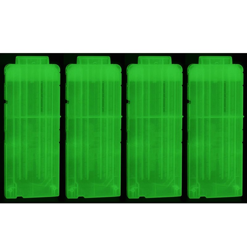 Oimio Soft Bullet Clips 12-Darts Quick Reload Clips Magazine for Nerf Toy Dart Gun 4pcs (Luminous White)