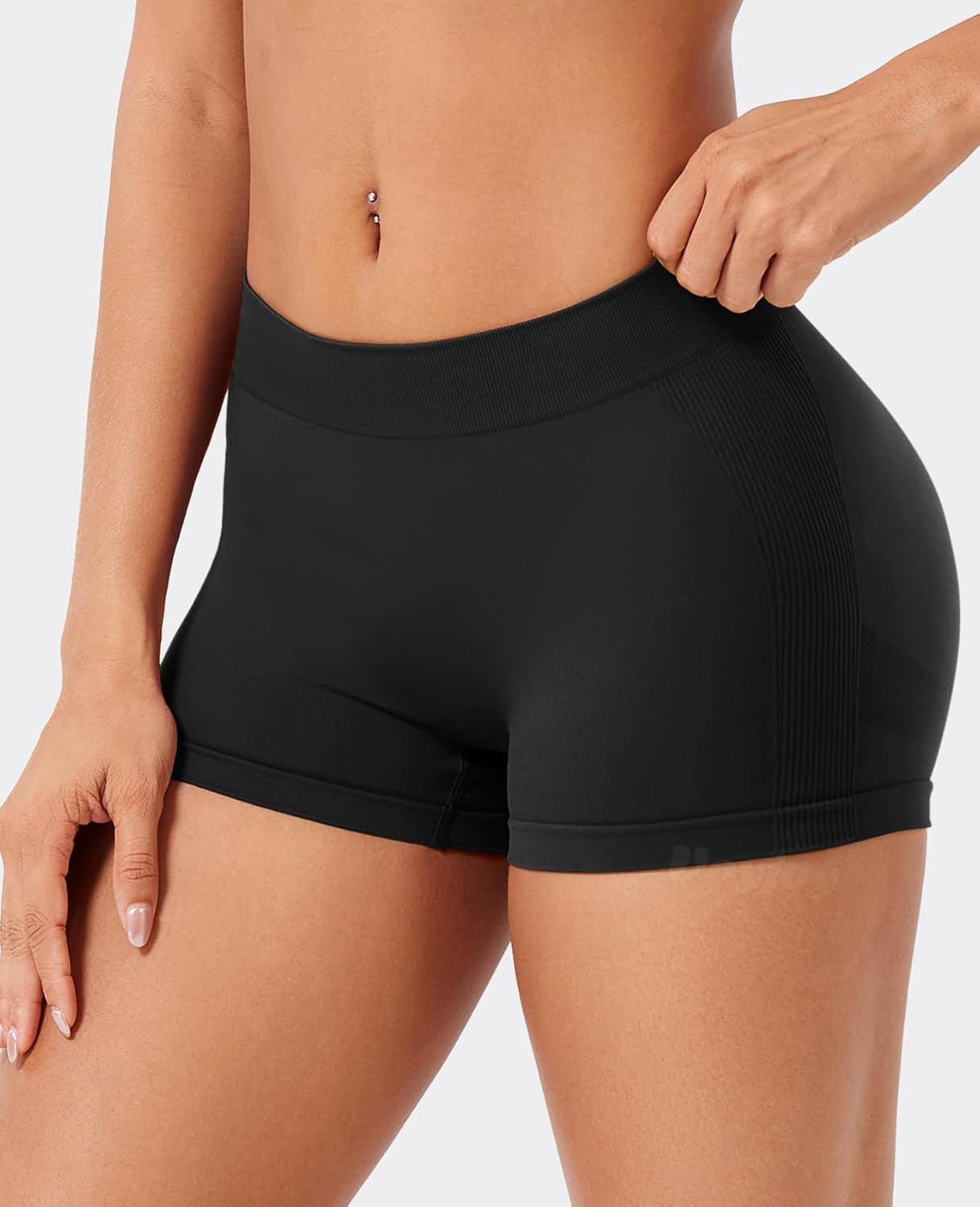 VOYJOY Booty Shorts - 2.5" Low Rise Seamless Scrunch Design for Lifting | Perfect for Gym & Running