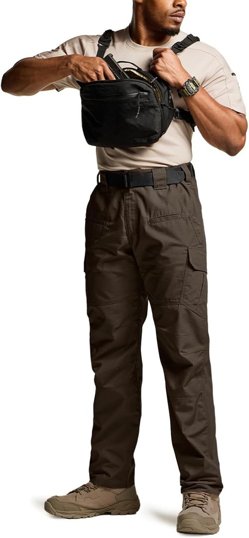 CQR Men's Tactical Pants - Lightweight Water-Resistant Ripstop Cargo Design | Ideal for EDC & Hiking