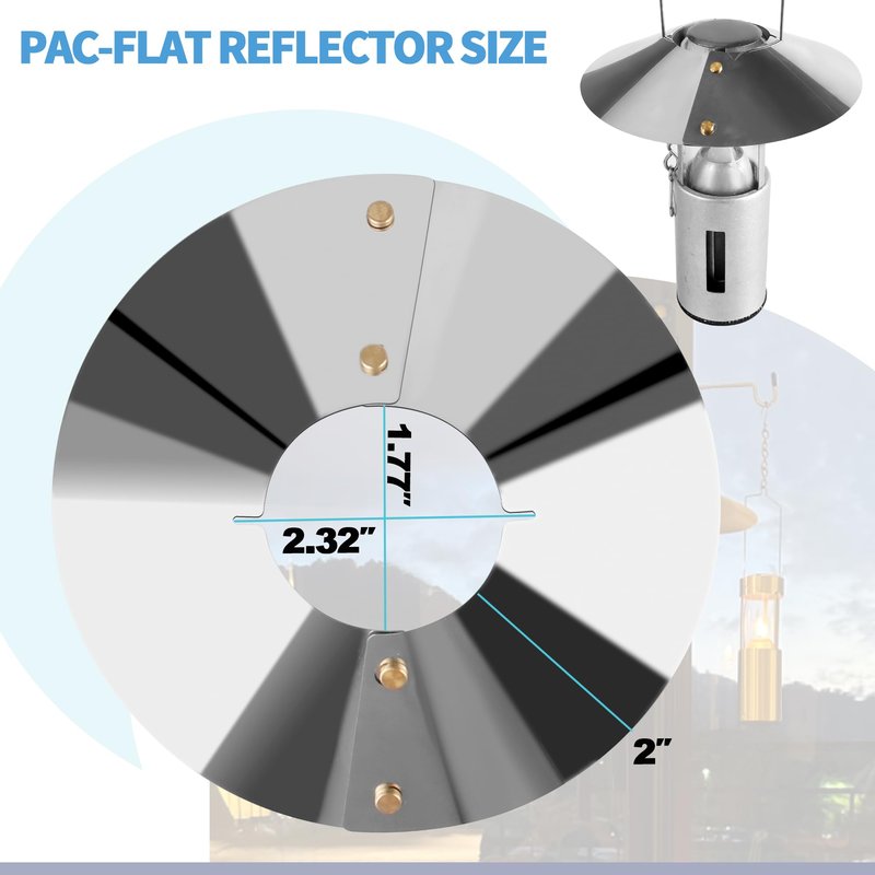 SUNJIKA Candle Reflector Compatible with UCO Candle Lantern Parts,Stainless Steel Lantern Reflectors Enhances Light Focus and Brightness for Uco Camping Candle Lantern