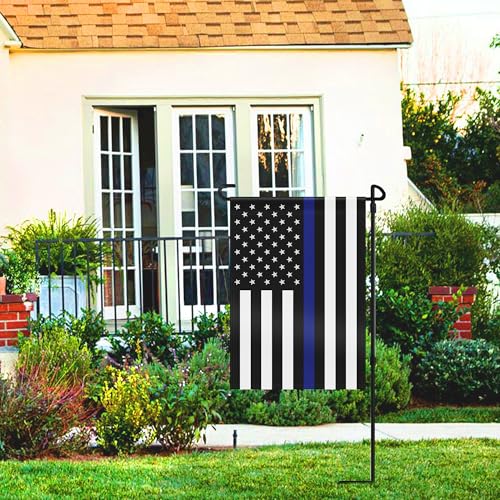 Double Sided Thin Blue Line Police Garden Flag - 12.5 x 18 Inch