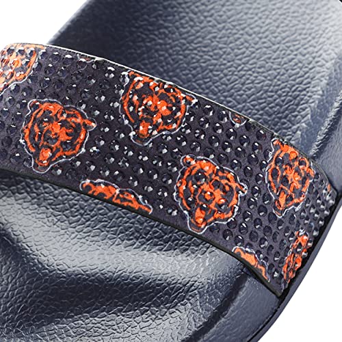 Chicago Bears Team Logo Shimmer Sandals - Women's 7-8