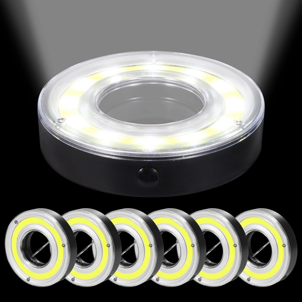 6 Pack Golf Hole Lights, Disc Golf Lights, Light Up Night Golf Putting Cup Light, Putt-Putt Flag Cup Glow Lamp, Glow In The Dark Cups For Night Golf Play