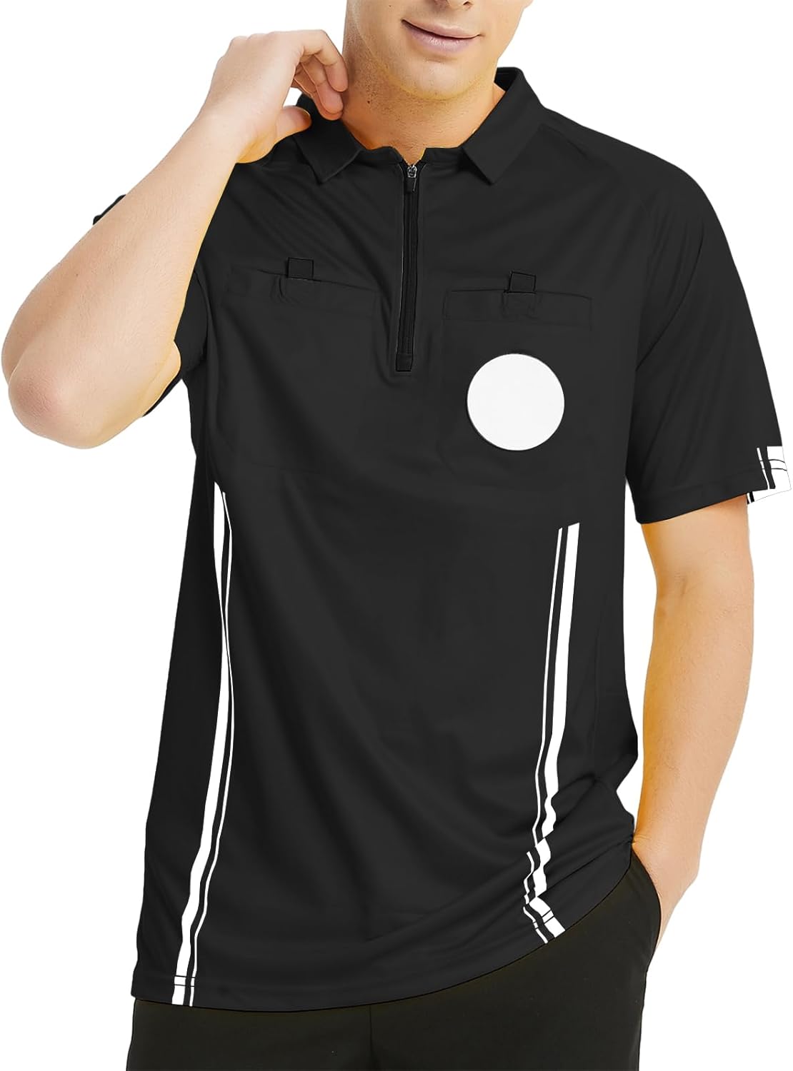 TopTie Men's Soccer Referee Jersey - Pro Short Sleeve Official Shirt for Ultimate Comfort