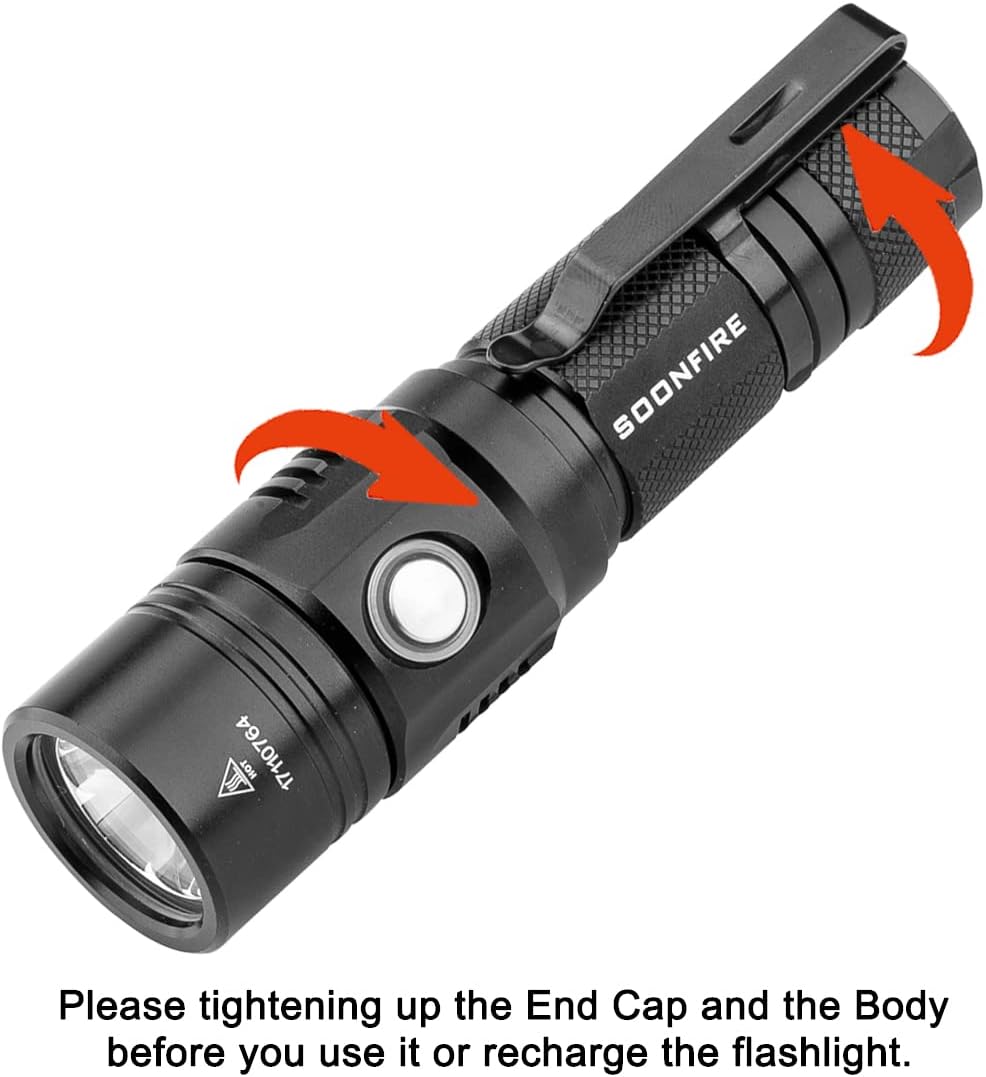 Skiennix 1000 Lumens LED Flashlight - Waterproof & Rechargeable EDC for Camping, Emergencies, Security