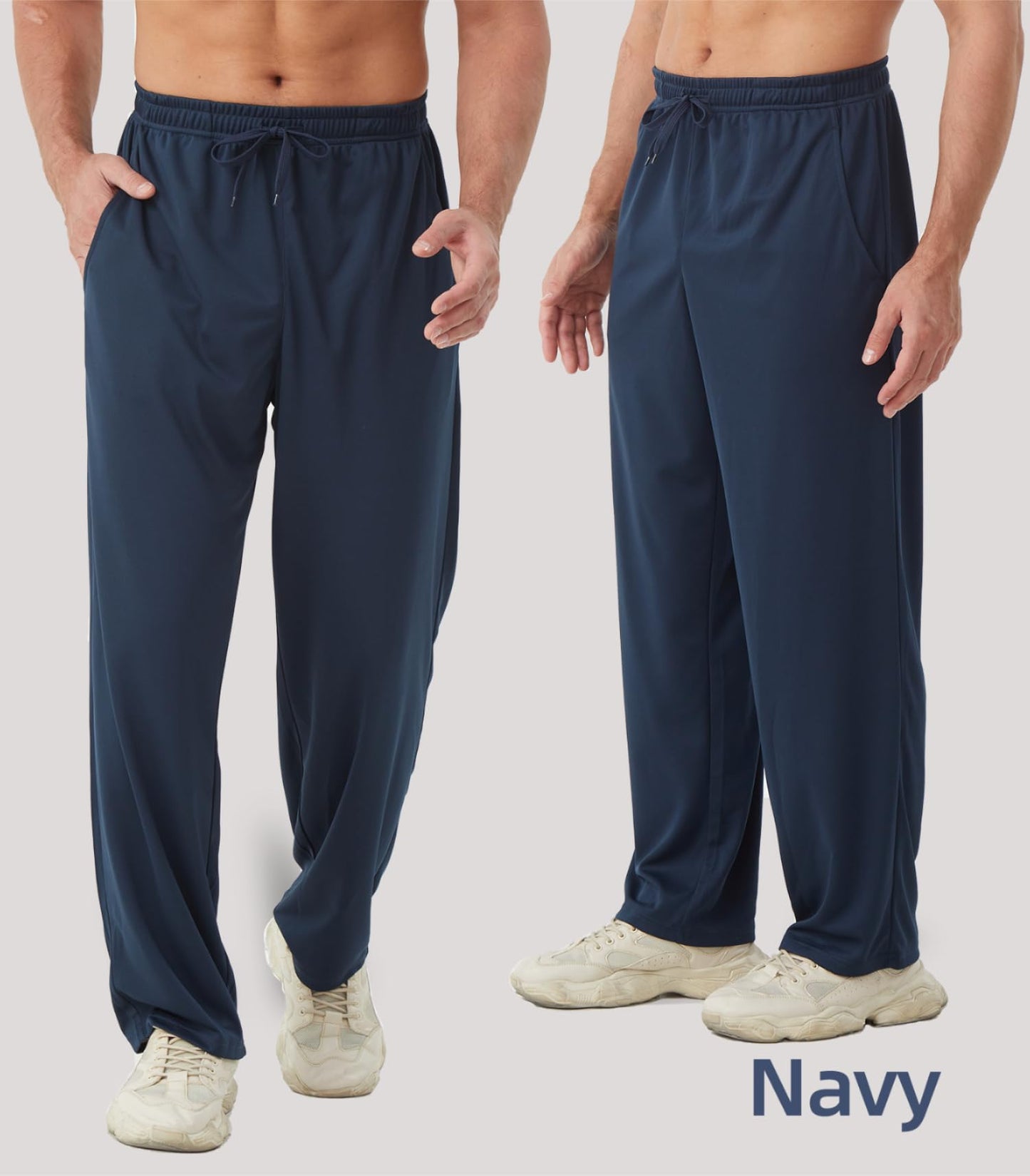 DWUGD’L Men's 3-Pack Lightweight Loose Fit Joggers with Pockets, Breathable Mesh Athletic Sweatpants for Training, Gym & Casual(Set 3: L)