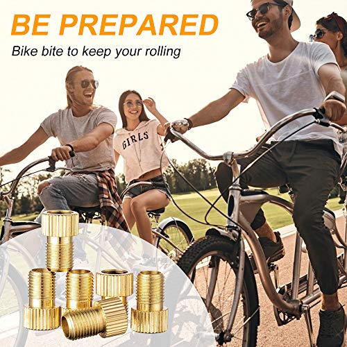 Brass Presta Valve Adapter - 2PCS Gold & Black Tire Caps