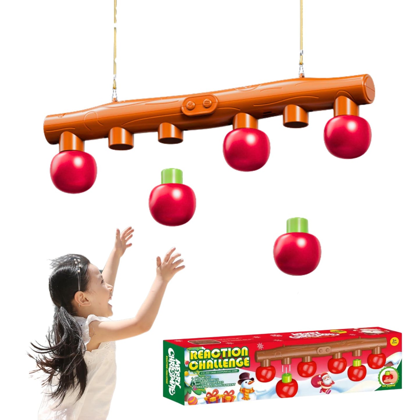 Upgrade Christmas Reflex Challenge Game, Catching Sticks Game, Hand Eye Coordination Training Toy, Christmas Reaction Time Training Toy for Kids and Adults