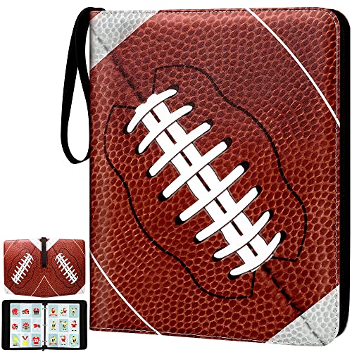 900-Card Football Card Binder with Pockets, 50 Pages, 3-Ring Album, EVA PU Leather