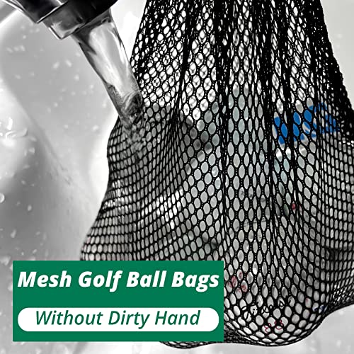 Nylon Mesh Drawstring Bags - 2 Pack for Golf Balls & Sports Gear