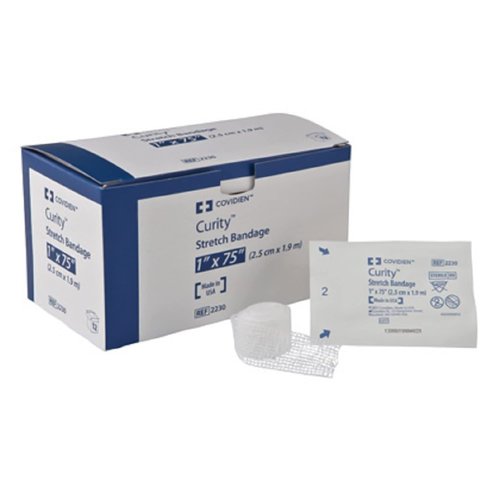 Curity Conforming Bandage, Cotton/Polyester, 1-Ply, 1" x 75", Roll Shape, Sterile, 12 Count, 1 Pack