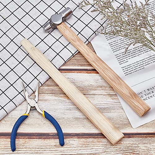 PH PandaHall 1pc Ball Peen Hammer with Two Spare Wooden Handle 4oz Dual-Headed Carbon Steel Hammer Heavy-Duty Metalworking Hammer for Household Workshop Metal Forming Repairing Rivet, 7.8"