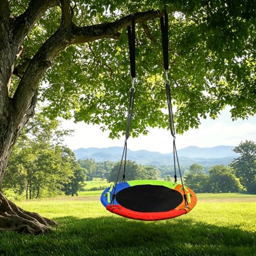 Rainbow Saucer Swing - 40 Inch, 900lbs Capacity, Adjustable Straps