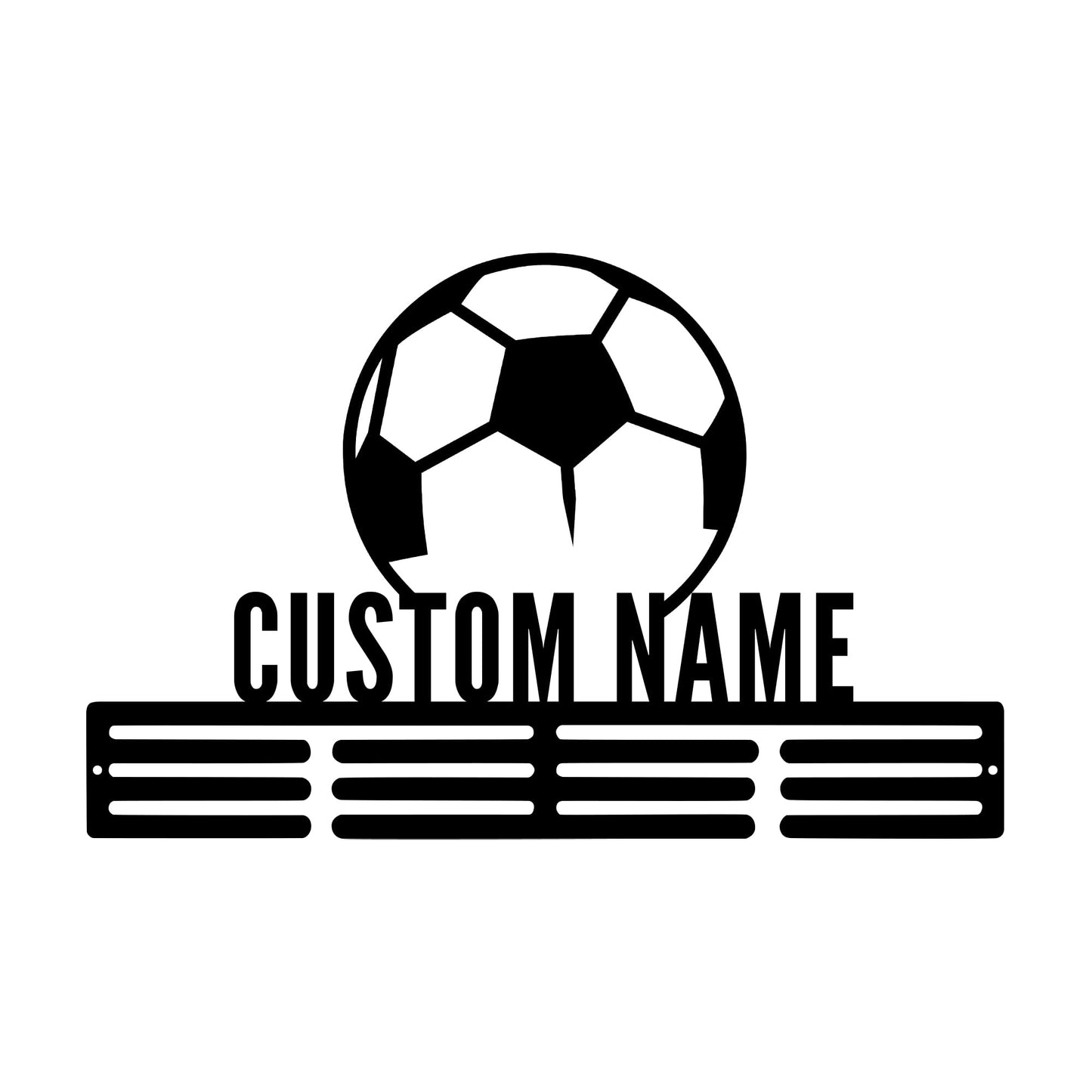 XIAO.Z Personalized Metal Soccer Medal Hanger Holder Display Rack for Awards Ribbons With LED Light - Custom Sports Medal Holder for Wall - Boy Girl Kid's Name