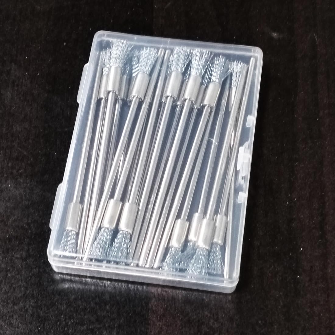 Luo ke 20 Pcs Extended Stainless Steel Cleaning End Brushes, 1/8'' Extra Long Shank Pen Shape Rust Paint Removal Bits Wire Brush for Rotary Tools