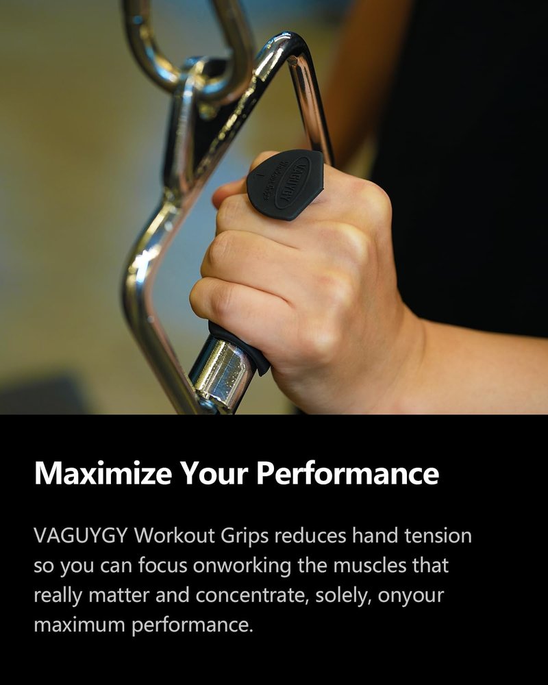 VAGUYGY Workout Grips,Rubber Fingerless Gym Gloves, Pull Up Grips for Men Women Crosstraining Palm Grips Hand Protection，Suitable for Gym & Home Workouts, Improves Grip Strength（1，black）