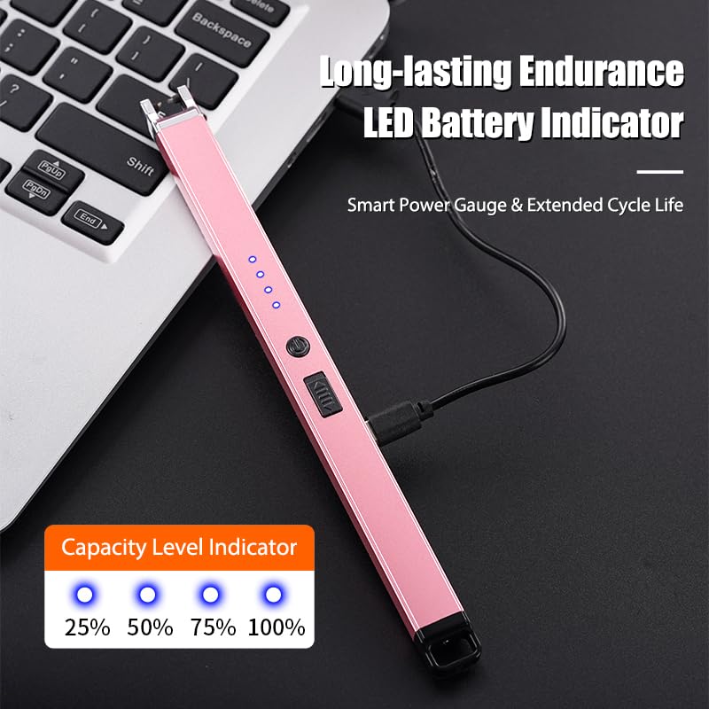 Electric Candle Lighter - Flameless Windproof USB Rechargeable - Blue