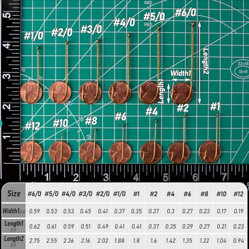 Extra Long Shank Fishing Hooks - 100 Pack #12 Bronze Live Bait
