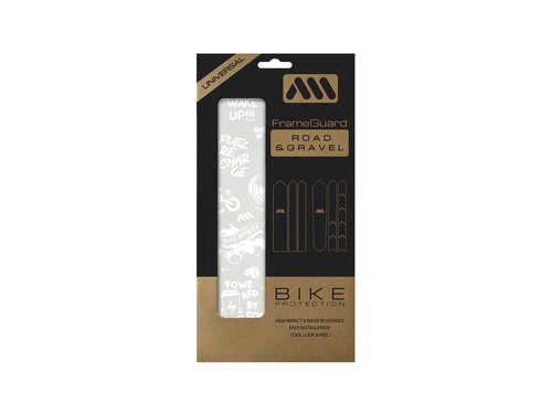 All Mountain Style Bike Frame Protection Kit - 18-Piece Clear Film for Gravel & Road - Ultra-Light 200µm PVC, Scratch-Resistant, Easy DIY Install - Coffee White