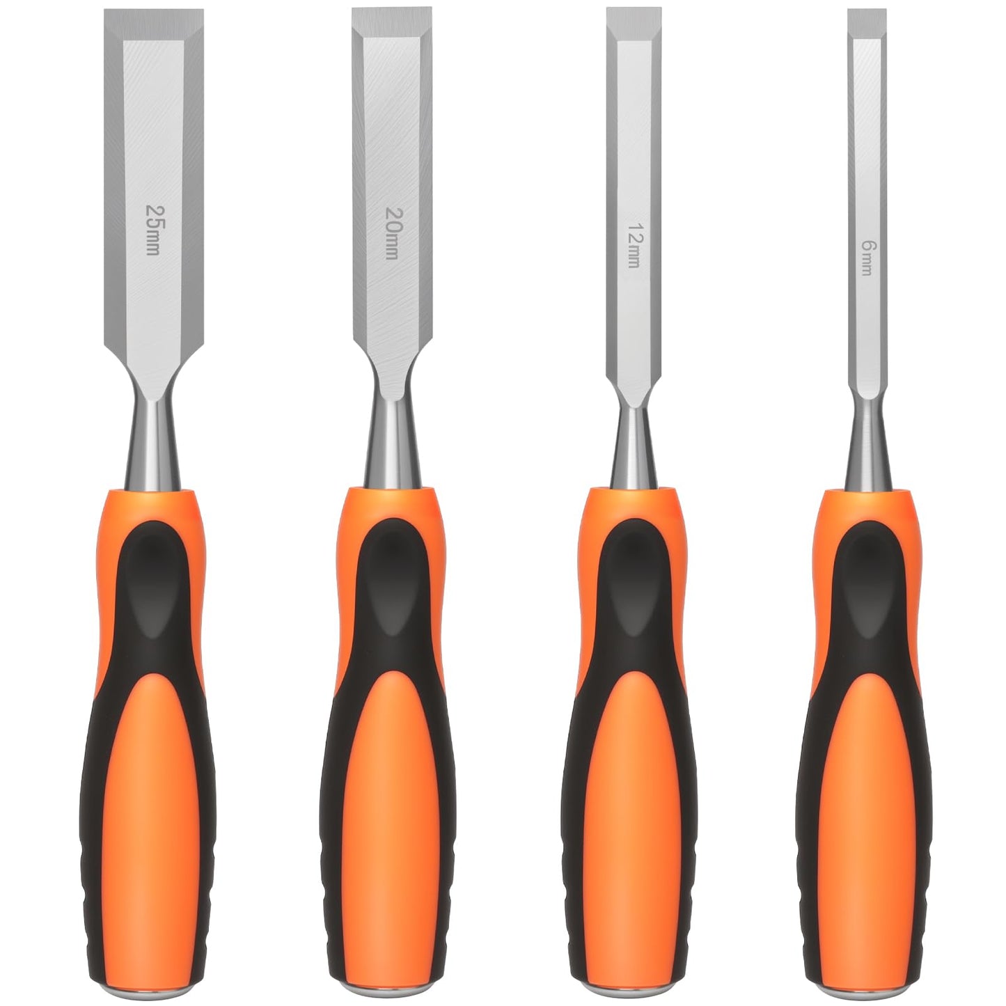 4 Piece Wood Chisel Sets Woodworking Tools Set, Wood Chisels for Woodworking with Steel Hammer End, Wood Tools Chisel Set Woodworking with Ergonomic Plastic Handle