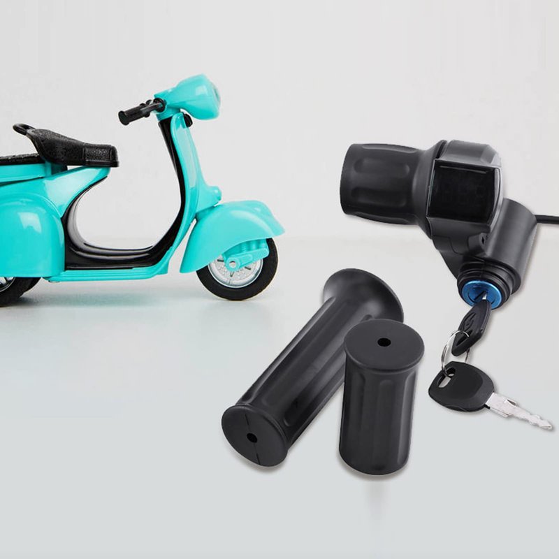 WGFOIP Motor Scooter Speed Controller, Real Time Display ABS + PVC 2pcs Half Throttle for Scooter for Electric Vehicle for Tricycle