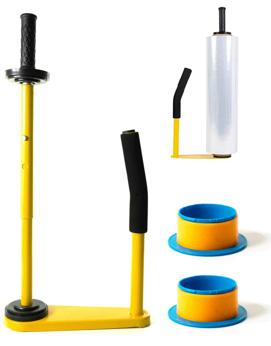 XQUZITE Adjustable Heavy Duty Stretch Film & Plastic Wrap Dispenser – Shrink Wrap Handle for 18" & 20" Rolls – Boxes and Pallet Wrapping Machine for Industrial, Commercial & Home Use