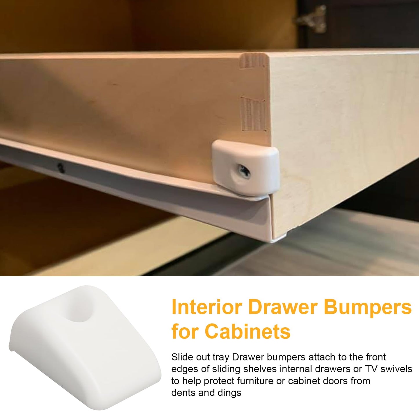 15 Pcs Plastic Cabinet Drawer Bumpers, Drawers Slide Spacers, Hardware Furniture Drawer Slide Bumper for Roll Out Shelves, Pull Out Shelf for Pantry, Cabinets Sliding Door Hardware