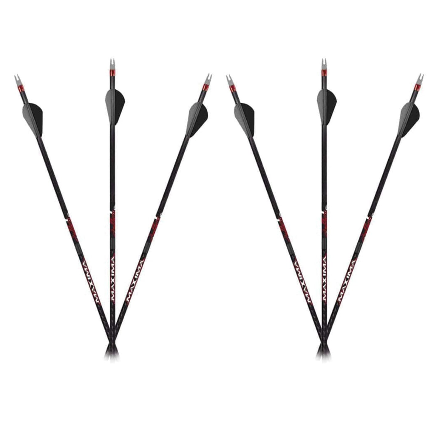 Carbon Express Maxima Sable RZ 400 Arrow, 6-Pack Fletched (51201), Black