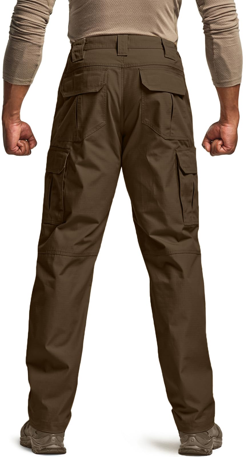 CQR Men's Tactical Pants, Water Resistant Ripstop Cargo Pants, Lightweight EDC Work Hiking Pants, Outdoor Apparel, Raider Tundra, 40W x 34L