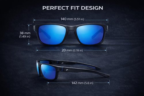 Mens Sunglasses Polarized UV Protection, Sports and Work Glasses for Driving, Running, Fishing, Cycling, Including: 1 Case Zipper, 1 Lens Pouch, 1 Cleaning Cloth, 1 Polarized Test Card.