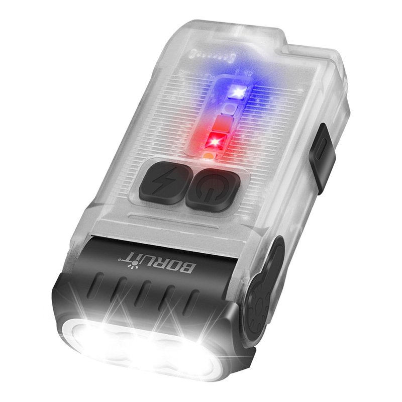 BORUIT V15 Small Flashlight Powerful Super Bright with 80° Swivel Head, Clip Magent Warm Red Blue COB Light - Mini Pocket Keychain EDC Flashlights USB Rechargeable IP67 LED Flash Light