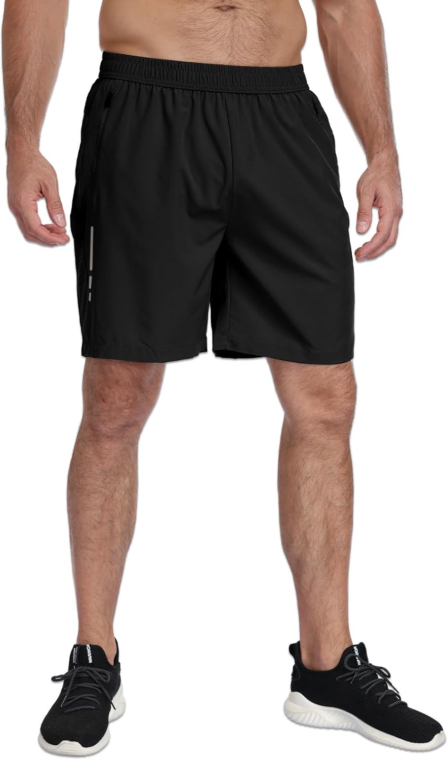 Skiennix Men's Athletic Gym Shorts - Lightweight Quick-Dry 7" Running Shorts with 3 Zipper Pockets
