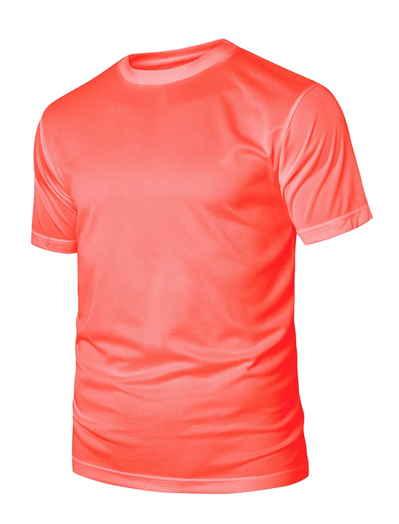 FOURSTEEDS Mens Sport Wear Running Short Sleeve Shirt Breathable Fast Dry Active Tank Tops Red 2X-Large=Bust 41.7 inch