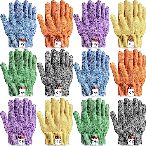 Hercicy 12 Pairs Cut Resistant Gloves Level 5 Protection Safety Cutting Kitchen Cuts Gloves for Chefs Garden