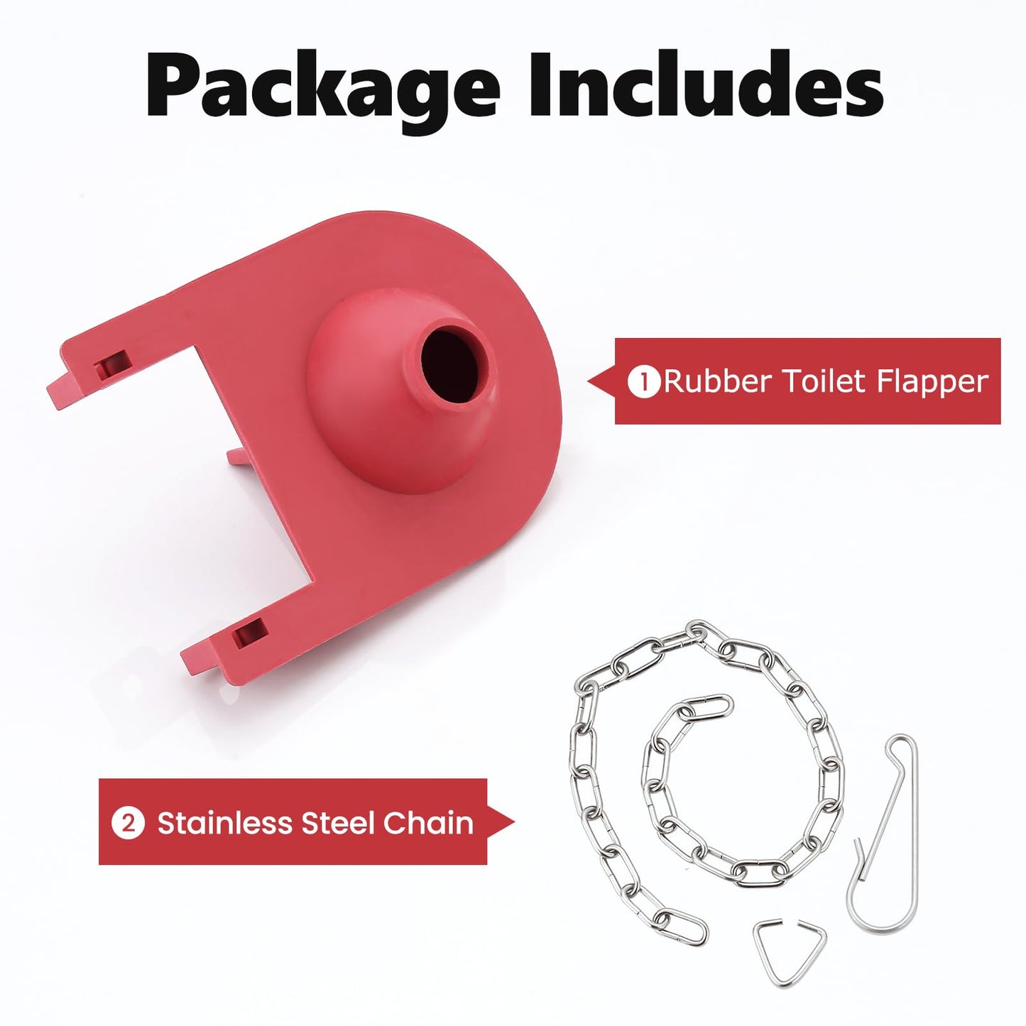 2 Inch Shark Fin Toilet Flapper Compatible with Kohler GP1078440, Toilet Flapper Replacement Part, for Kohler Toilet Tank Parts Red (1 Pack)