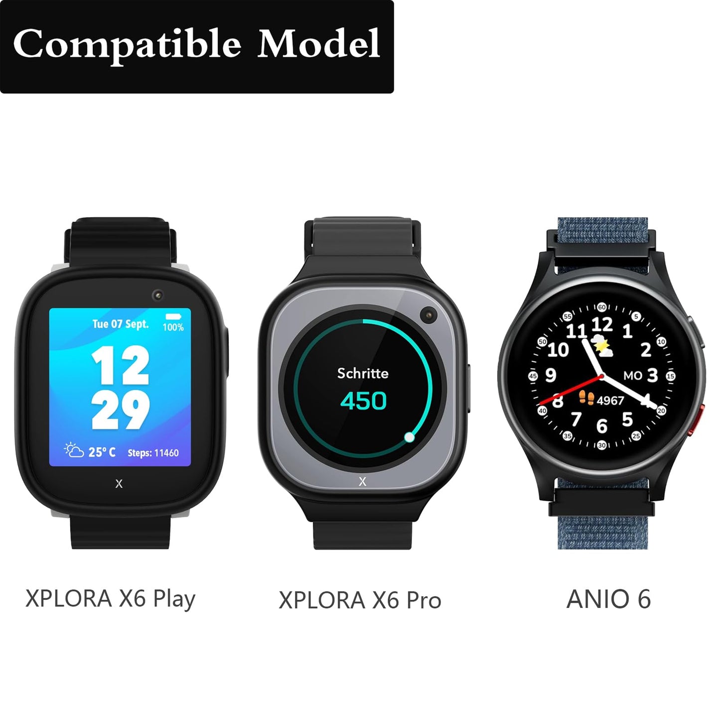 SUGARJAR 3 Pack Braided Straps Compatible with Gizmo Watch 3/2/1, Gabb Watch 3e/3/2/1, SyncUP Kids Watch, XPLORA X6/X6 Pro, Amigo 6, Cosmo JrTrack 5/4/3/2 SE/2/1, Ultra-Light Woven