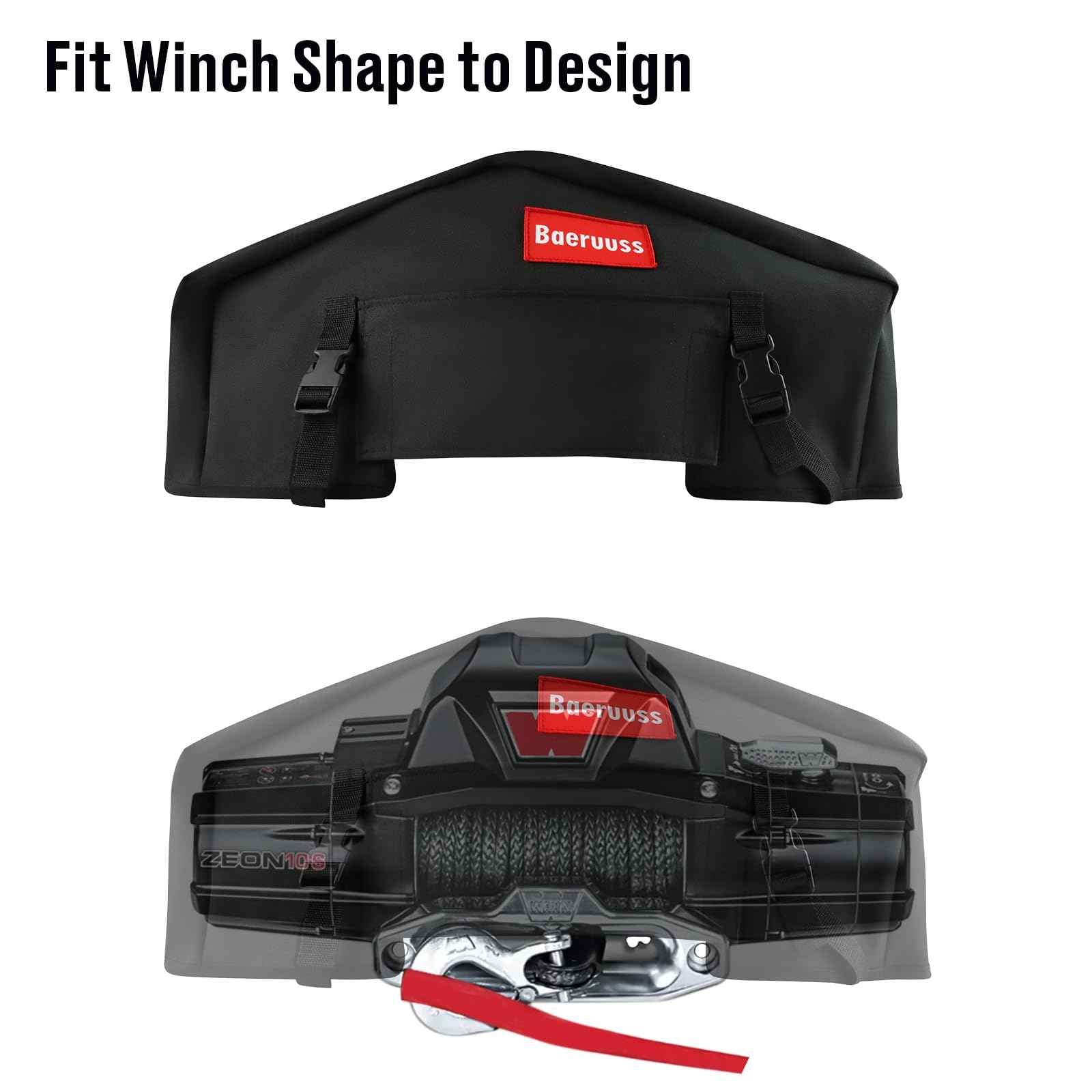 Winch Cover,Heavy Duty UV-resistant Waterproof Winch Protective Cover for Electric Winches 8000-12000 lbs up to 13500 lbs,Indoor/Outdoor Winch Accessories