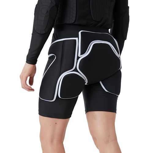 Jormino Hip Protection, Butt Pads Protective Crash Shorts, Impact Protection Gear for Snowboarding, ice Skating, Skateboarding Gray XL