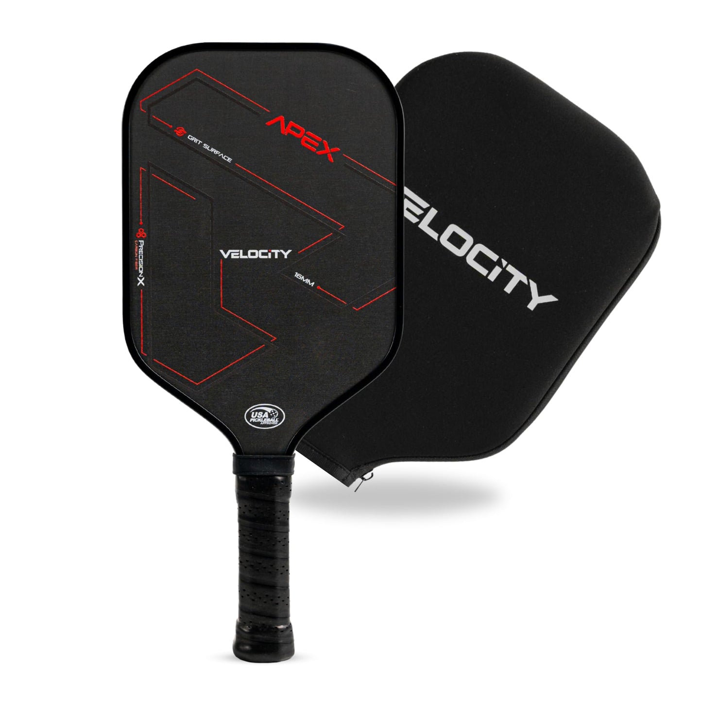 Velocity Pickleball Paddle, T700 Carbon Fiber Pickleball Paddle with 16mm Proprietary Core High Grit Surface, USAPA Approved, Elongated Anti-Slip Handle for Power, Spin & Control and Shoot at 60mph