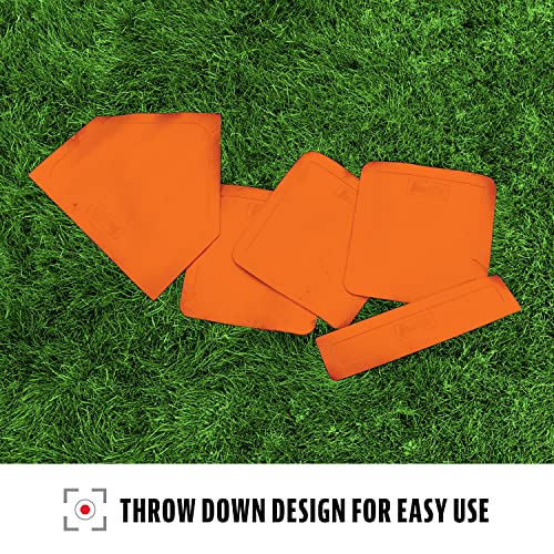 Baseball Bases Set with Home Plate & Pitcher's Rubber - Orange