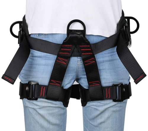HandAcc Climbing belts, Thicken Professional Half Body Safety Belt For Tree Climbing Saddle, Fire Rescue, Roofing and Rappelling, Climbing Gear