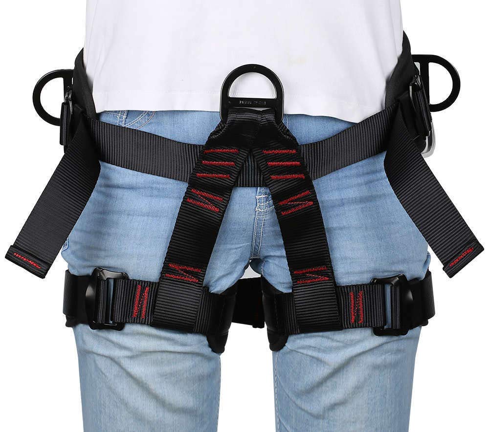 HandAcc Climbing belts, Thicken Professional Safety Belt for Caving Rock Climbing Fire Rescuing Rappelling Tree and Outdoor Adventure Activities