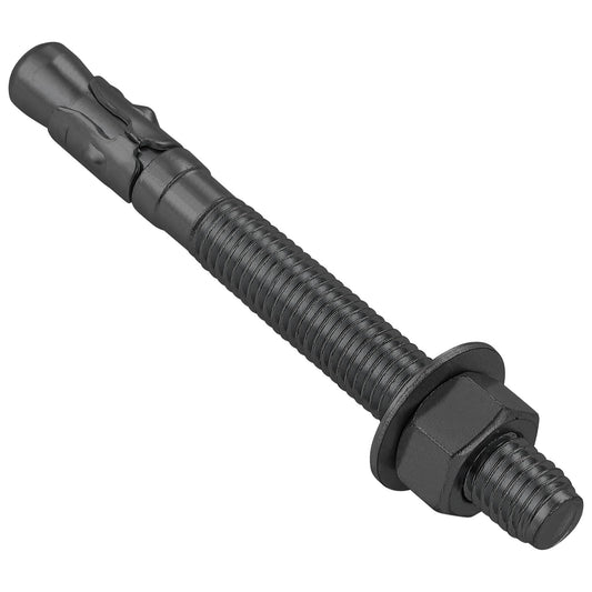 Wensilon 10Pcs 5/16x4 Inch Standard Fasteners for Heavy-Duty Black Wedge Anchors for Cement and Concrete