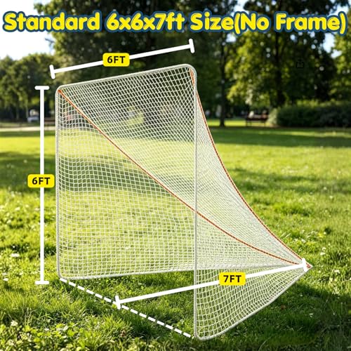 Lacrosse Net Replacement - 3.5mm White, Fits 6'x6'x7' Goals
