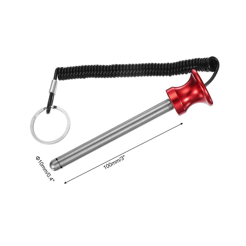 PATIKIL Pin Tensile, Weight Stack Pin 3/8 Inch Diameter 4 Inch Locking Space Magnetic Gym Pin Universal Weight Stack Replacement Weight Selector Pin for Home Gym Machine, Red