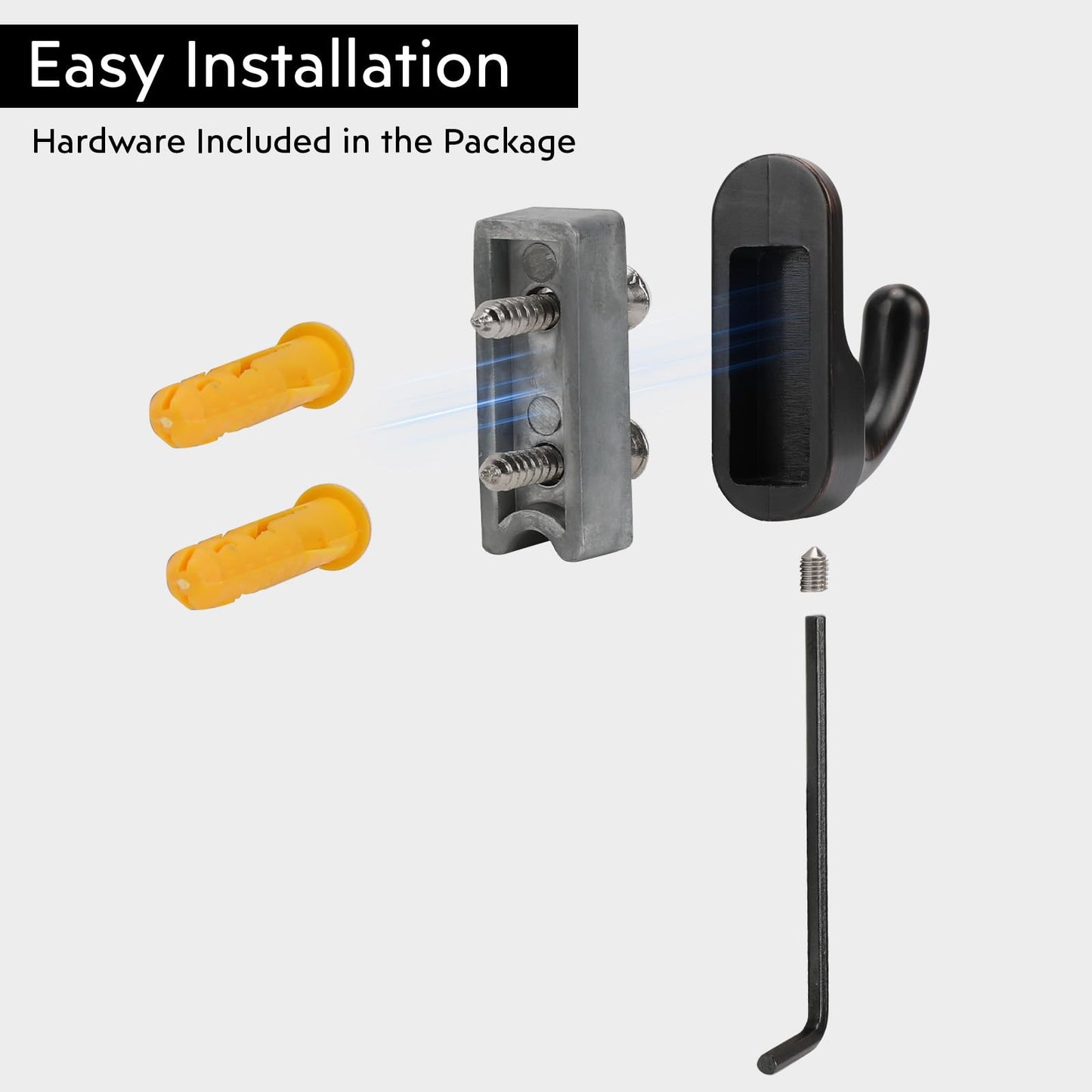 Metaliby 2 Pack Bathroom Hooks for Towels, Oil Rubbed Bronze Towel Hooks Wall Mounted, Bath Towel Robe Hook for Bathrooms, Bathroom Wall Hooks for Hanging Towels