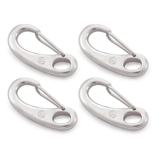 SHONAN 2.75 Inch Marine Carabiner Clips, 4 Pack Stainless Steel 316 Clips Boat Fender Hooks, Snap Hooks for Bucket, Camping, and Hiking 160 Lbs