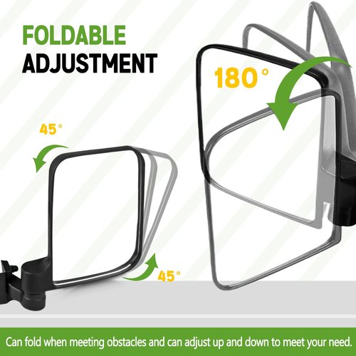UNIGT Golf Cart Side Mirrors Compatible with Club Car EZ-GO Yamaha and Others No-Drilling Needed Universal Mount to 0.75"-1.0" Windshield Tube