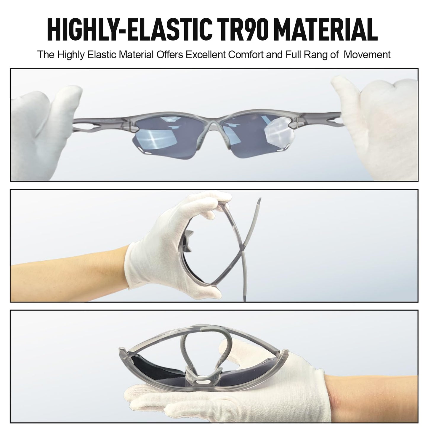 Polarized Sports Sunglasses for Men Women, Idea for Baseball Cycling Fishing Running Driving Golf Motorcycle silver Glasses TR90 Unbreakable Frame